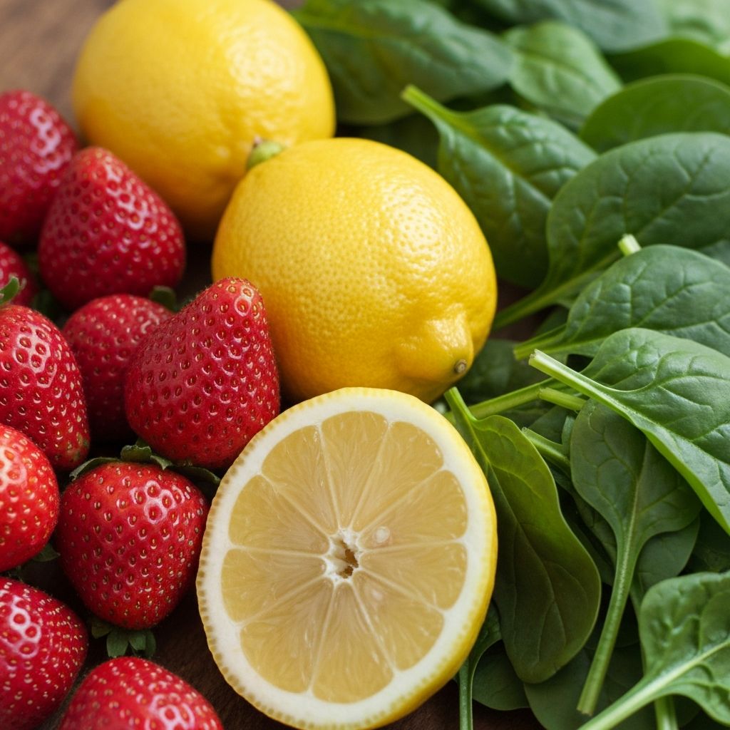 Colorful natural foods high in antioxidants